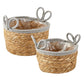 Woven basket with grey loops/ large